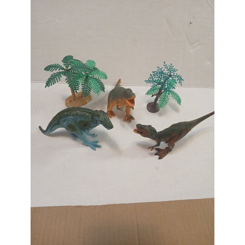 Dolgen Blue Megalosaurus 7" Plastic Dinosaur‎ Figurine Lot Of 3